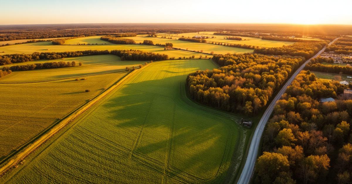 Aerial view of Mississippi acreage for sale